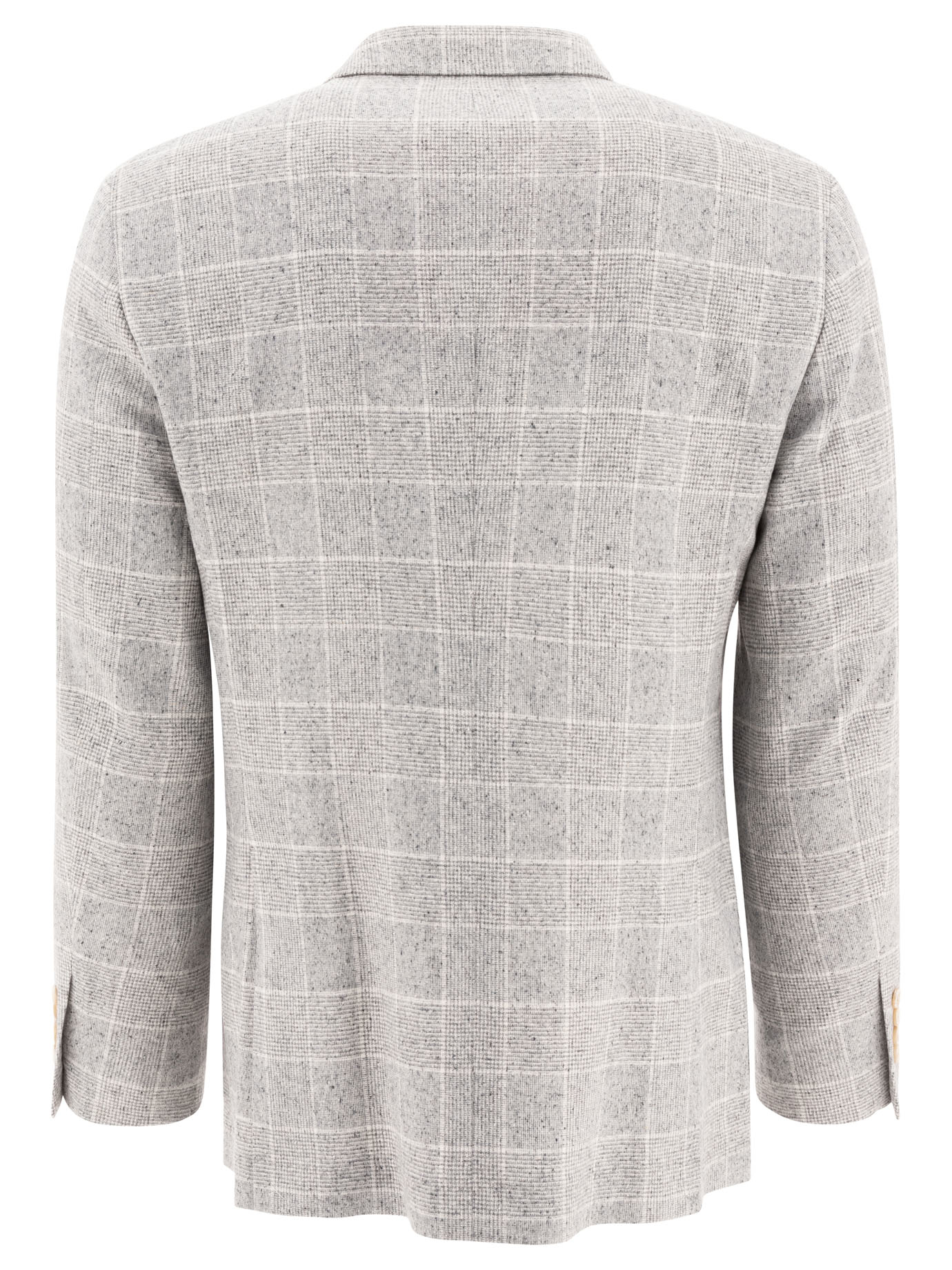 BRUNELLO CUCINELLI Grey Deconstructed Prince of Wales blazer